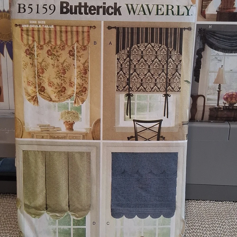 Butterick Waverly  McCall's Home Dec Window Treatment Patterns Curtain Patterns